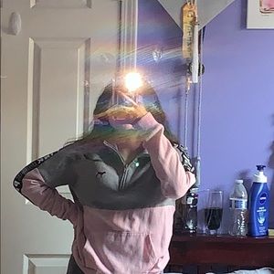 PINK color contrast quarter zip